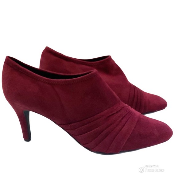 Impo Shoes - Impo Stretch Burgundy Suede Weng Booties